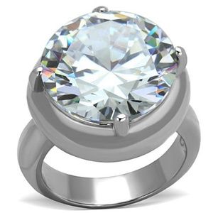 16.06 Ct Zirconia Stainless Steel Engagement Ring